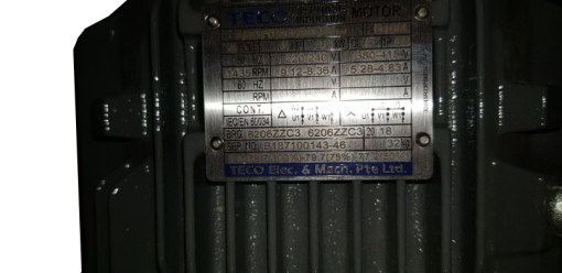 Electromotor Teco 3 HP, 3 phase, terminal atas - Image 2